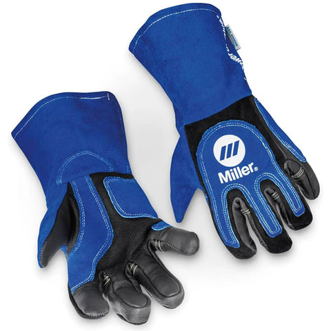 Heavy Duty MIG And Stick Welding Gloves With 3D Wing Design 13 Inch Blue Black Built For Pro Welders And DIYers Full Hand Protection And Comfortable Grip For Arc And Tig Welding