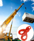 Heavy Duty Rock Solid G80 Alloy Steel Swivel Self Locking Hook 3/8 Inch 2470 Lbs Working Load Limit in crane operation image.