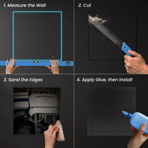 Installation steps for 8 x 12 Inch Wall Access Panel For Drywall And Ceiling White ABS Plastic Service Hatch