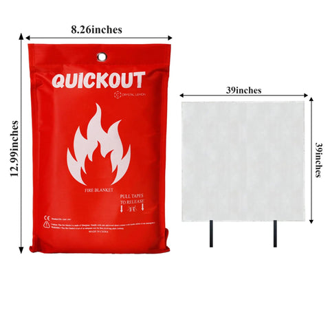 Two Pack Fire Blanket For Home And Kitchen Fiberglass Shield 39 By 39 Inches Easy To Use For Small Household Fires