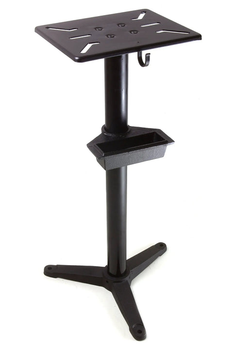 Heavy Duty 6 Inch Bench Grinder Rig With Rock Solid Cast Iron Stand And Handy Water Pot Tray for sharpening tools.