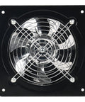 Front view of 8-Inch Through-The-Wall Exhaust Fan With Plug, 735 CFM, Pure Copper Motor, showcasing stainless steel blades and grill.