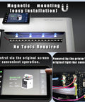 Upgrade LED Light Strip Kit For Bambu Lab X1 Series 3D Printers X1C X1E showing magnetic installation and screen control