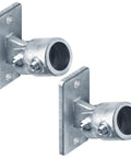 Two Pack Swivel Handrail Socket Base For 1 Inch Pipe Fits 1.315 Inch Outside Diameter, Heavy Duty Ductile Cast Iron With Electro Galvanized Blue Finish, Corrosion Resistant, No Burrs, Wall Mount Socket Bases