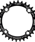 Oval Chainring 104BCD Narrow Wide 32T 34T 36T 38T For 6 7 8 9 10 11 12 Speed Chains Grippy Retention Fits Shimano Sram Cranks 7075 Aluminum Anodized Black Durable Quiet Ride