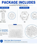 Dope Transparent M4x12mm Acrylic Screws With Matching Hex Nuts Kit No Sweat Assembly Sweet For DIY Model Building Display Cases Straight Up Quality Bangin 35 Piece Hardware Set including 35 clear screws and nuts.