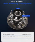Front Wheel Bearing Hub Assembly With ABS Bolt-On Direct Fit For Isuzu I-280 And I-290 Plus GMC Canyon And Chevrolet Colorado 6 Lug Vehicles OE 515105 Drop-In Replacement Long-Life Performance
