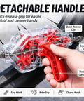 Easy To Use Bike Chain Cleaner Tool With Transparent Design For Real Time Cleaning And A Quick Release Handle In Use