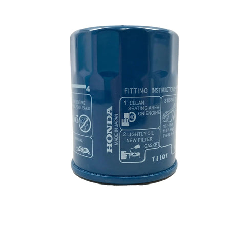 Image of Oil Filter 15400-RTA-003 For Honda And Acura Vehicles, OEM Quality, Made In Japan, showing fitting instructions.
