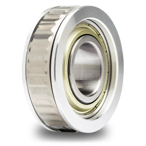 Close-up of 30-60794A4 Gimbal Bearing Replacement for Sterndrive Boats with greasable design and metal exterior