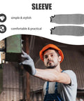 Heavy Duty Cut Resistant Gardening Sleeves With Thumb Guard And Anti Cut Arm Protectors For Men And Women 2 Pack, shown in gray.