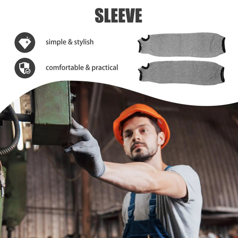 Heavy Duty Cut Resistant Gardening Sleeves With Thumb Guard And Anti Cut Arm Protectors For Men And Women 2 Pack, shown in gray.