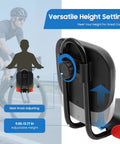 Wide Bike Seat With Backrest For Ride Ready Comfort On Trikes And Bicycles, Extra Wide Universal Fit With Adjustable Height, Durable Poly Foam And Steel Construction, Waterproof And Rugged, Ideal Seat Upgrade For Exercise Bikes And Everyday Rides. Rear knob adjustable height 9.05-13.77 in.