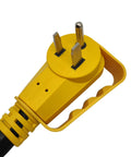 Heavy Duty Workhorse 6 Gauge 100 Ft NEMA 6 50 Extension Cord For Welders And EV Chargers, 50 Amp yellow plug end detail.