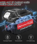 Close-up of a 4.0Ah lithium battery pack for a Cordless Drill Set For Makita 18V Battery Compatible, showing dual battery cells.