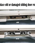 Comparison of old and new Heavy Duty 304 Stainless Steel Patio Door Roller Assembly With One And One Quarter Inch Wheels.