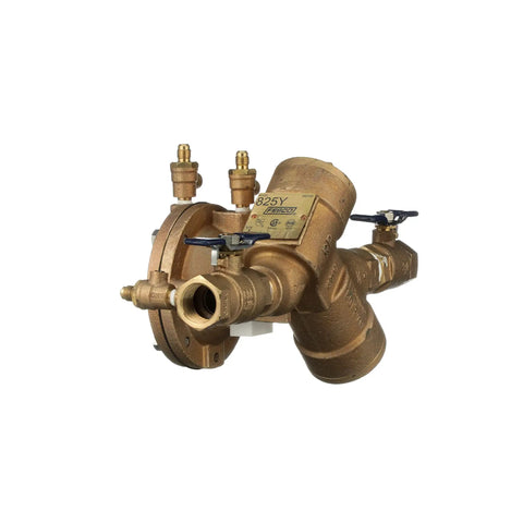 Heavy Duty Rpz Backflow Preventer 3 4 Inch Bronze Body With Npt Connections And Quarter Turn Ball Valves for water safety.