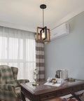 Dope Matte Black And Solid Wood Kitchen Island Pendant Light For Farmhouse Style Dining Room Hallway And Foyer