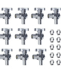 Angle Stop Valve Set Ten Pack One Half Inch Pex To Three Eighths Inch OD Compression Easy Install Quarter Turn Water Shut Off