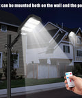 4 Pack Solar Street Lights Outdoor 279 LED Waterproof Wall Lights With 3 Modes for Driveway Garden Yard Patio and Parking Lot