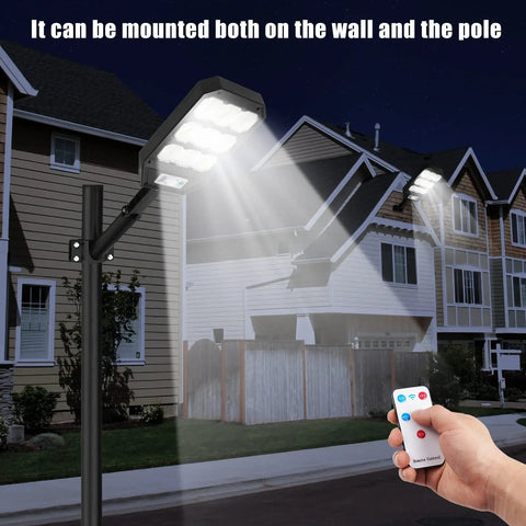 4 Pack Solar Street Lights Outdoor 279 LED Waterproof Wall Lights With 3 Modes for Driveway Garden Yard Patio and Parking Lot
