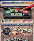 377 Button Battery voltage test displaying 1.55V for 10 Pack Sr626sw And 377 Watch Batteries 1.55V Silver Oxide Button Cells.