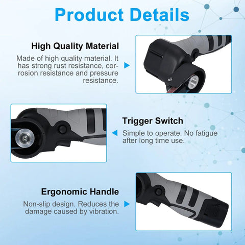 High quality material and ergonomic design of Heavy Duty Electric Mini Belt Sander With Knockout Rubber Grip And Variable Speed.