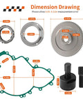 Beefed-Up Flywheel Puller And Starter Clutch Idler Gear One Way Bearing Kit For RZR XP Turbo And 1000 Series UTVs dimensions