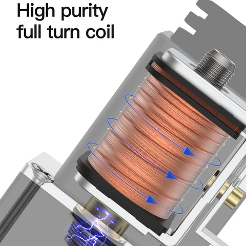 Close-up of high purity full turn coil in 4V210-08 5/2 Way Pneumatic Solenoid Valve, 12V DC Single Solenoid Pilot Operated