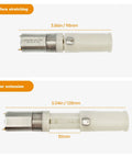 Legit Strong 5V 30mm Stroke Mini Reciprocating Linear Actuator shown in retracted and extended positions with measurements.