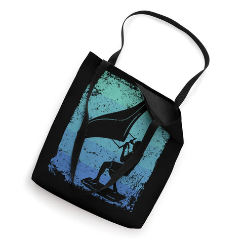 Retro Wing Foil Tote Bag For Wingsurfing And Wingboarding Fans With Colorful Vintage Wingfoil Design, 16 Inch By 16 Inch