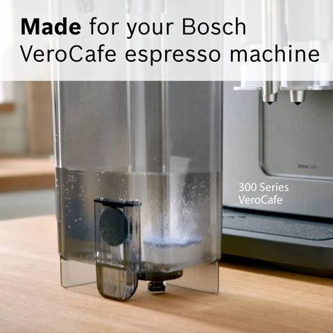 Descaling Tablets For VeroCafe Espresso Machines Easy 2 In 1 Descaler And Cleaner in Bosch water tank with tablet dissolving