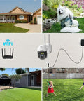 5MP PTZ Outdoor Security Camera With Humanoid Detection Auto Tracking Top Notch Color Night Vision setup in a backyard.