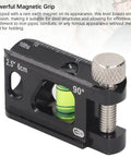 Pro Grade Magnetic Pipe Level Tool For Electrical Conduit Routing Black Die Cast Aluminum profile showing magnet grip and level bubble.