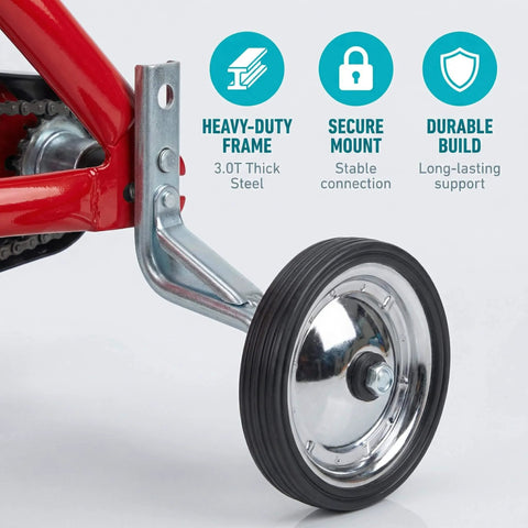 Adjustable Training Wheels For Kids Bike 14 16 18 Inches With Rust Resistant Steel Frame And Rubber Wheels Easy Install Pair