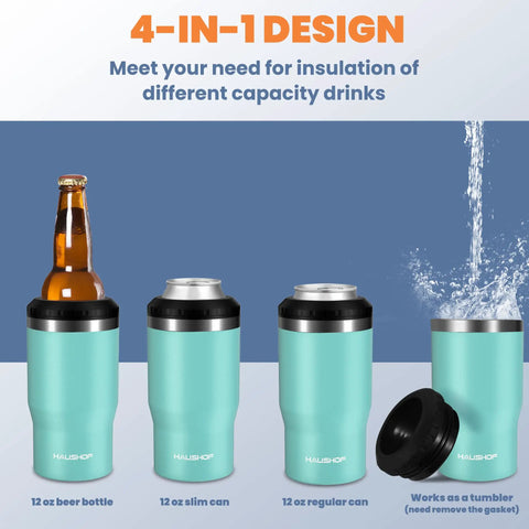 4 In 1 Insulated Stainless Steel Can Insulator That Fits Standard And Slim 12 Oz Cans And Beer Bottles Doubles As A 12 Oz Insulated Tumbler