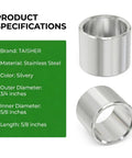 Beefy Heavy-Duty Stainless Steel Bushing Sleeve Set 12 Pieces 5/8 Inch Bore, 3/4 Inch Outer Diameter, 5/8 Inch Length Reducing Sleeve Spacer For M14 Screws Bolts And Rods, Corrosion Resistant, High Pressure, Leak Proof, Easy Install stainless steel sleeve specs