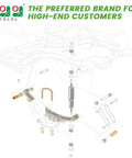 Heavy Duty Rear Four Leaf Spring Kit With Bushings And Sleeves Fits Club Car Ds Golf Cart 1982 Onward, detailed assembly diagram.