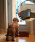 Dog at door near Pressure Floor Mat Home Alarm System With Step On Sensor And Wired Alarm And Chime Welcome Mat For Guests And Pets