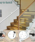 Upgraded Adjustable Iron Railing Kit For Serious Home Security Slick Design With No Sweat Installation installed on modern staircase