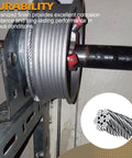 Heavy Duty Extension Spring Cable Set For Garage Doors In Galvanized Carbon Steel One Eighth Inch Diameter and Thirteen And A Half Feet Long