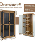 Dimensions of Weatherproof Outdoor Storage Cabinet With Adjustable Shelves, Tall Vertical Shed for Patio and Backyard Tools