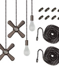 Beaded Ball Ceiling Fan Pull Chain Set With Zinc Alloy Bead Extenders And Connectors Includes Four Pendant Chains Two 36 Inch Extensions Eight