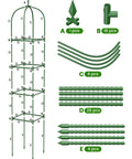 Outdoor Climbing Plant Trellis Obelisk 6Ft Garden Support Tower Tough As Nails Rustproof PE Coated Metal components diagram.