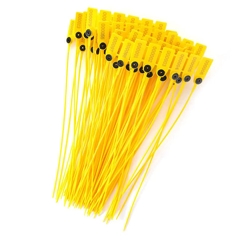 Get Your Truck Sealed Up With These 100 Pc Domary Yellow Tamper Proof Plastic Cable Ties, 100 pcs, heavy duty, ideal for shipping logistics.