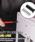 Premium M5 X 12mm Phillips Flat Head Computer Case Fan Screws Kit being installed into a PC case for durable mounting.