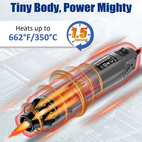 Compact 300W Heat Gun Kit With 662F Output For Crafts And DIY Projects, Embossing, Drying Acrylic Paint, Shrink Wrapping And Tubing, Epoxy Resin, Handheld Hot Air Tool With 6.56Ft Cable.