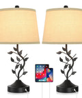 3 Way Dimmable Touch Table Lamps Set Of 2 For Living Room And Bedroom With USB Charging Ports Bedside Nightstand Reading Lamps