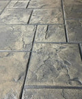 Slate Stone Concrete Stamps Mats Set Of 5 24 By 24 Inches Made In USA Durable Polyurethane With Flexible And Rigid Forms For Driveways And Patios Pro Grade Tools SM 3001 S5 showing textured ashlar slate pattern on concrete surface.