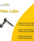 Number Eight By One And One Quarter Inch Round Washer Head Pocket Hole Screw With Square Drive Bit Included in Plain Lube